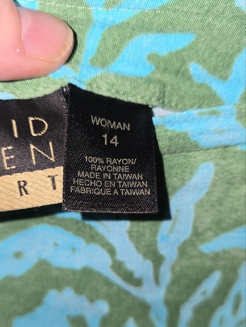 Sigrid Olsen Aqua and Olive Floral Border A-Line Skirt - Picture 3 of 6